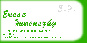 emese humenszky business card